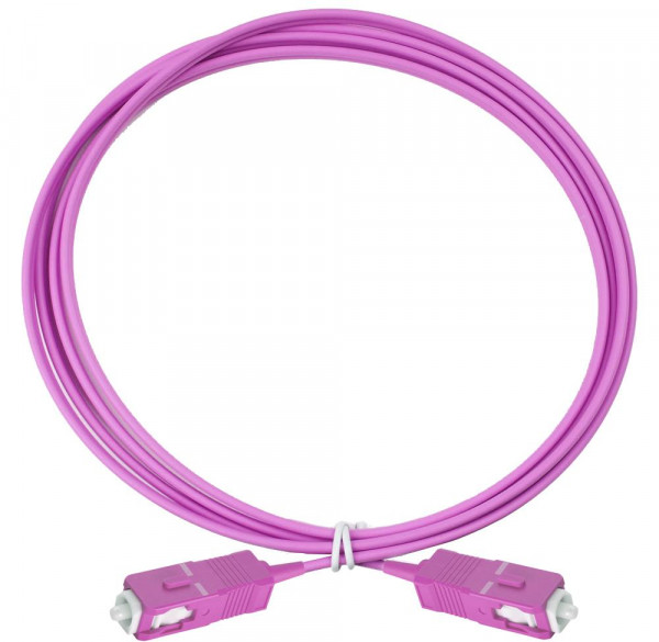 Коммутационный шнур оптический Eurolan Tight Buffer, Simplex SC/SC, OM4 50/125, LSZH (нг(A)-HF), 3м, цвет: пурпурный, (41E-40-SC-SC-03)