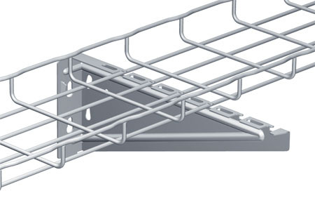 Кронштейн Cablofil, настенный, для лотков h =300мм, треугольный, 46х139х357 (ШхВхД), сталь, покрытие: м. Сендзимира