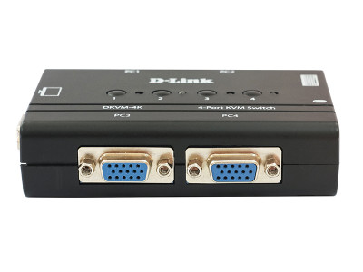 Переключатель KVM D-Link, портов: 4 х VGA D-SUB (HDB-15), 25х65х100 мм (ВхШхГ), PS/2