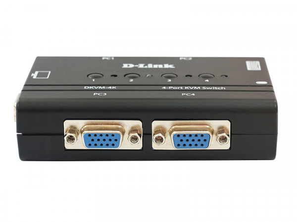 Переключатель KVM D-Link, портов: 4 х VGA D-SUB (HDB-15), 25х65х100 мм (ВхШхГ), PS/2