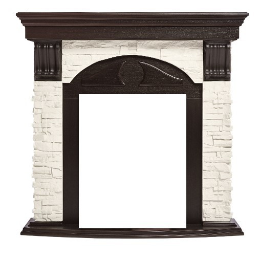 Широкий портал Firelight Torre C камень белый, шпон венге