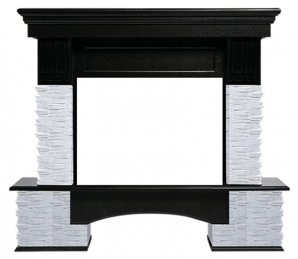 Широкий портал Firelight Pietra Nuovo 30 камень сланец белый, шпон темный дуб