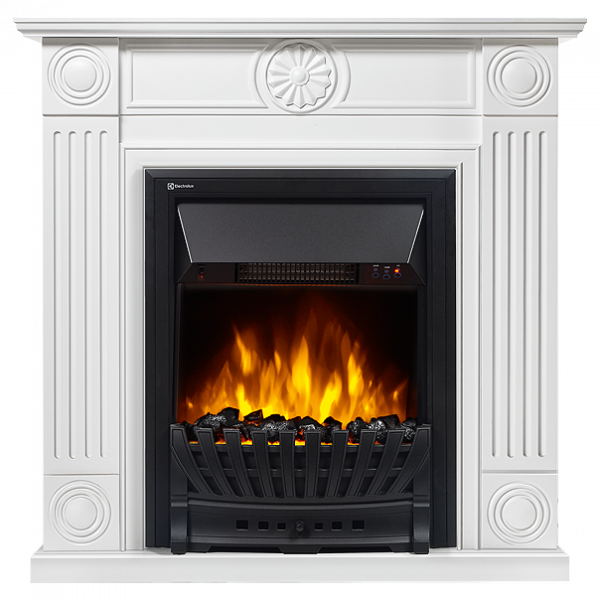 Электрокамин с классическим очагом 2D Electrolux EFP/P-1020LS с порталом Firelight Frame Classic шпон белый