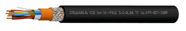 Кабель для промышленного интерфейса, огнестойкий, с пониженным дымо- и газовыделением, повышенной пожаростойкости, бронированный КСБКнг(А)-FRLS 2х2х0,64 (Спецкабель)