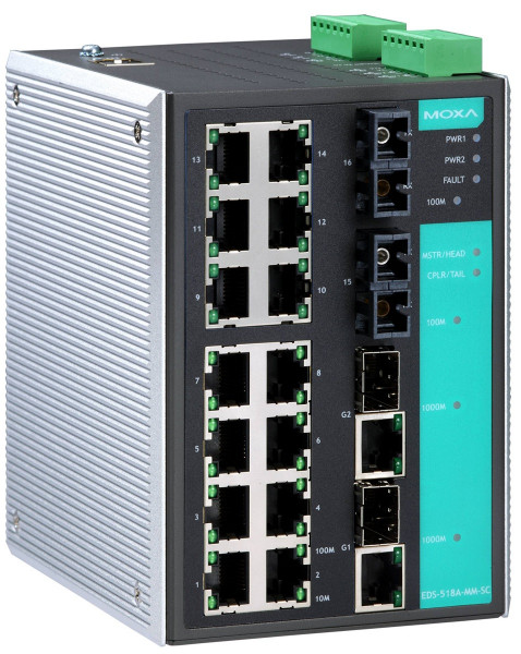 Коммутатор MOXA, EDS-518A-SS-SC-80
