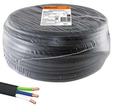 Кабель силовой огнестойкий, не распространяющий горение, с низким дымо- и газовыделением ВВГ-П нг(А)-LS 3х1,5 ок(N, PE)-0,66 ГОСТ