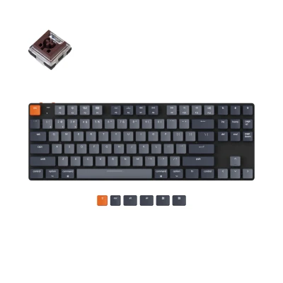 Беспроводная механическая ультратонкая клавиатура Keychron K1SE RGB Brown Switch