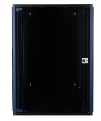 Шкаф телекоммуникационный настенный Datarex, 19", 18U, 757х600х600 мм (ВхШхГ), дверь: стекло, боковая панель: сплошная съемная, разборный, цвет: чёрный
