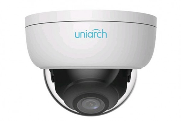 Сетевая IP видеокамера Uniview Uniarch, купольная, помещ./улица, 2Мп, 1/2,9’, 1920х1080, 25к/с, ИК, цв:0,02лк, об-в:4мм, IPC-D112-PF40