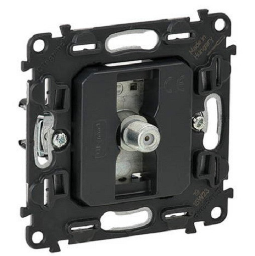 Розетка в сборе Legrand Valena Life/Allure, 1x TV с разъемом типа "F", экр., внешняя, 51х58 мм (ВхШ), цвет: чёрный, (LEG.753090)
