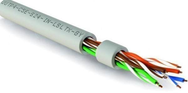 Бухта Hyperline UUTP4-C5E-S24-IN-LSLTX-GY-305, 305м