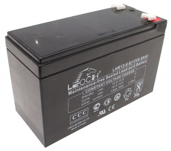 Аккумулятор для ИБП Leoch LHR, 94х65х151 мм (ВхШхГ),  необслуживаемый свинцово-кислотный,  12V/8,4 Ач, (LHR 12-8,6)