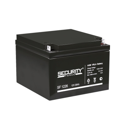Аккумулятор Security Force SF, 126х175х166 мм (ВхШхГ) 12V/26 Ач, цвет: чёрный, (SF 1226)