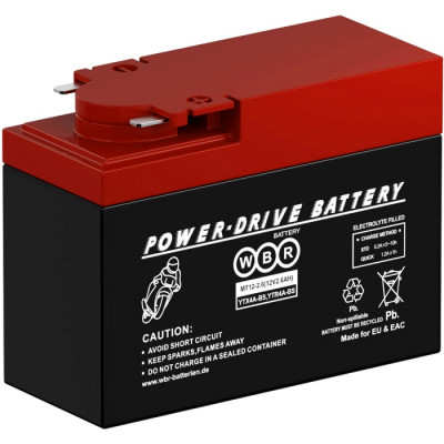 Аккумулятор для ИБП WBR MT, 85х48х113 мм (ВхШхГ),  необслуживаемый свинцово-кислотный,  12V/2,6 Ач, (MT12-2,6)