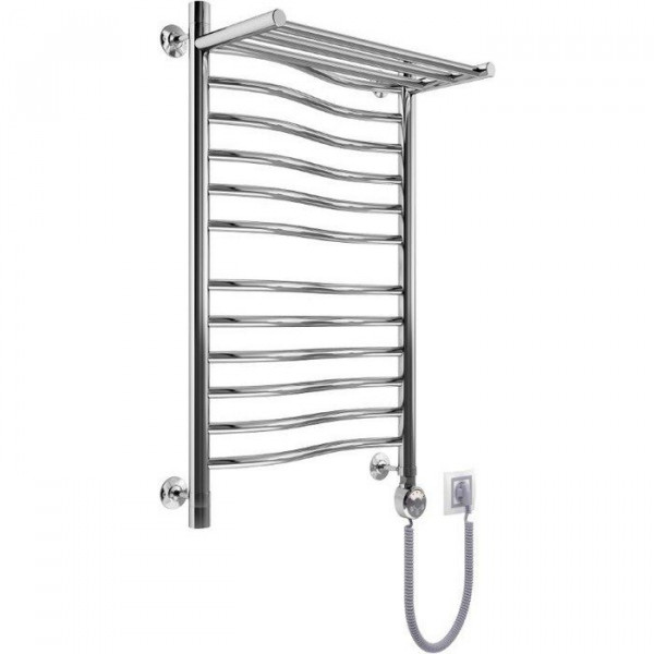 Электрический полотенцесушитель Маргроид Волна премиум с полкой el 80*40