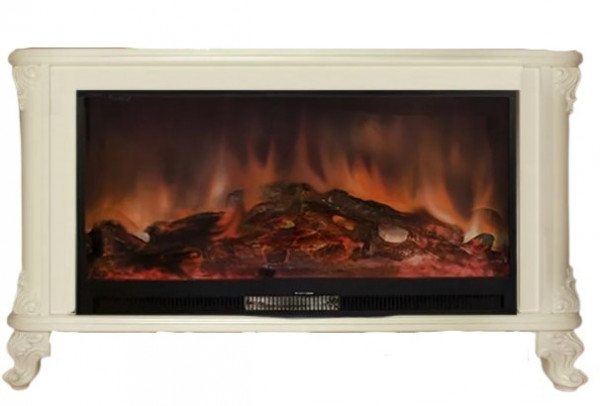 Электрокамин с широким очагом 2D Glenrich Версаль (Premier S86) Крем