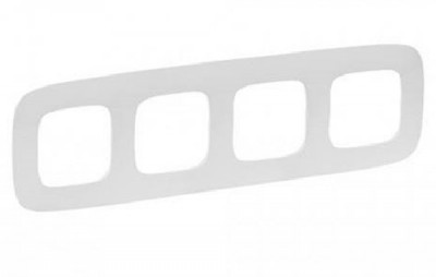 Рамка Legrand Valena Allure, 4 поста, 92х299х10 мм (ВхШхГ), плоская, универсальная, цвет: белый (LEG.754304)