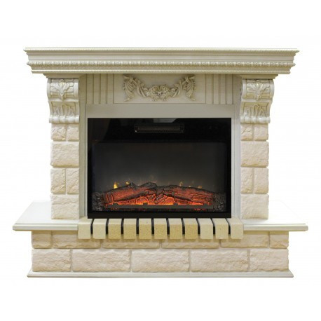 Электрокамин с широким очагом 2D Real-Flame Gracia 25'5/24 WT с очагом Kendal 24
