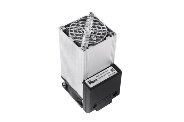 Нагреватель Rem, 182х85х85 мм (ВхШхГ), 150Вт, на DIN-рейку, для шкафов, 220V, серый, с вентилятором