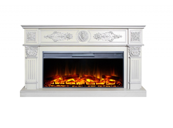 Электрокамин с широким очагом 3D InterFlame Леонардо с очагом Foton 42