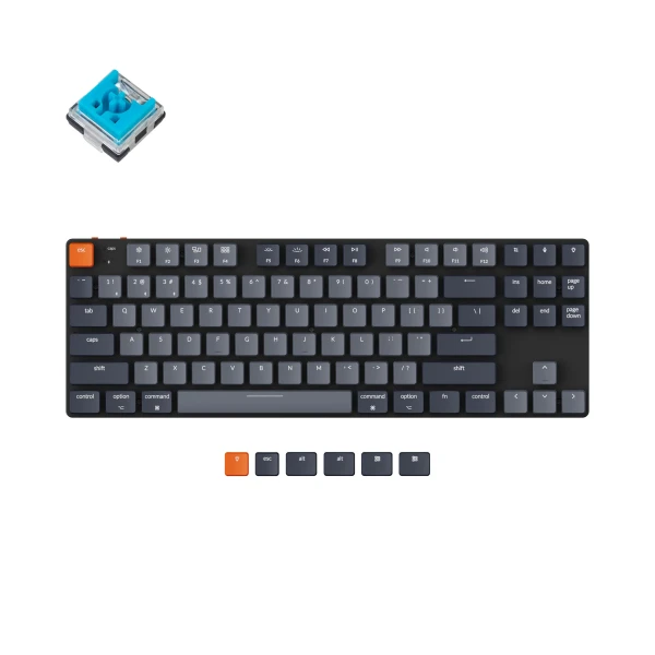 Беспроводная механическая ультратонкая клавиатура Keychron K1SE RGB Blue Switch
