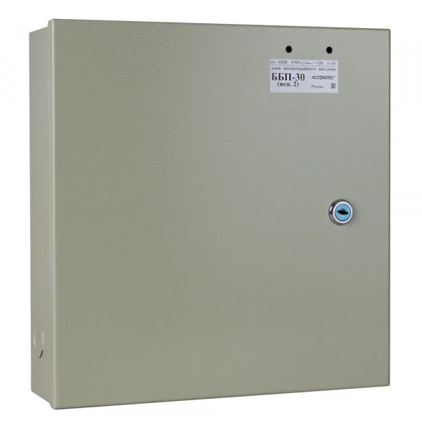 Блок питания AccordTec, металл, цвет: серый, ББП-30 исп. 2, для видеонаблюдения, ОПС, СКУД, (AT-02575)