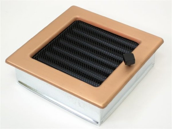 Вентиляционная решетка для камина Kratki 17х17 гальваника под медь с жалюзи 17MGX