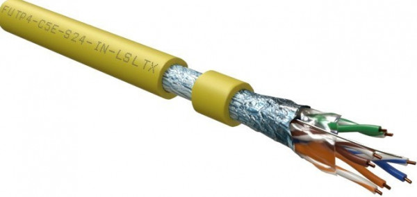 Бухта Hyperline FUTP4-C5E-S24-IN-LSLTX-YL-305, 305м