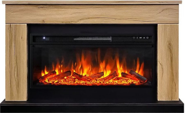 Линейный электрокамин Royal Flame BERGEN дуб галифакс c очагом Vision 42 LOG LED