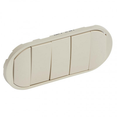 Лицевая панель для выключателя Legrand Celiane, 70х58 мм (ВхШ), кол-во клавиш: 5, цвет: слоновая кость, (LEG.066203)