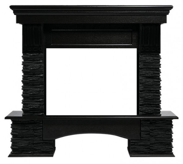 Широкий портал Firelight Nuovo 30 камень сланец чёрный, шпон венге