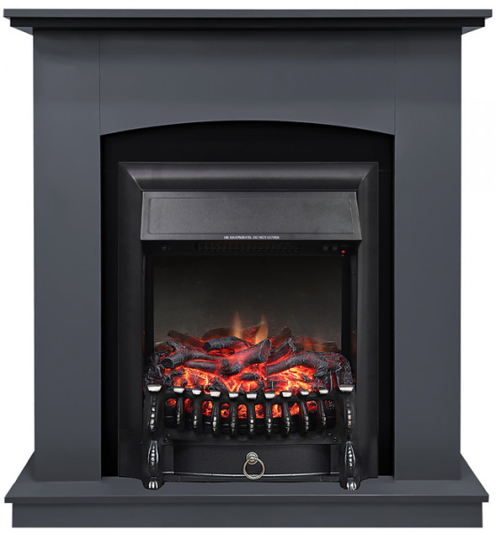 Электрокамин с классическим очагом 2D Royal Flame Barсelona дуб серый с очагом Fobos FX Black/Brass