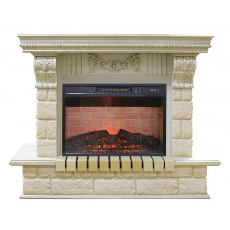 Электрокамин с широким очагом 2D Real-Flame Gracia 25'5/24 WT с очагом Irvine 24