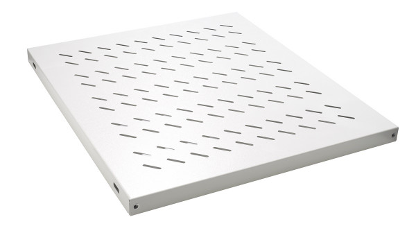 Полка Datarex, перфорированная, стационарная, 1U, 30х482х570 мм (ВхШхГ), нагрузка до 50 кг, для шкафов 800мм, с комплектом крепежа, цвет: серый