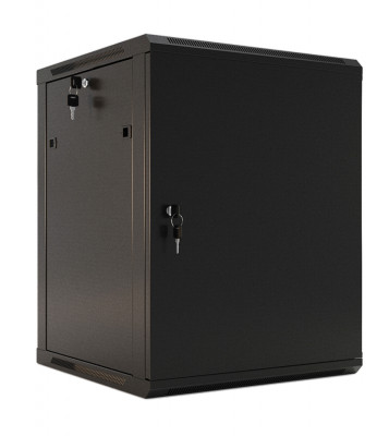 Шкаф телекоммуникационный настенный Hyperline TWB, 19", 6U, 367х600х450 мм (ВхШхГ), дверь: металл, боковая панель: сплошная съемная, разборный, цвет: чёрный