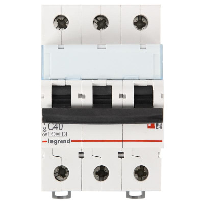 Автоматический выключатель Legrand DX3, 3 модуль, C класс, 3P, 40А, 6кА, (LEG.407295)