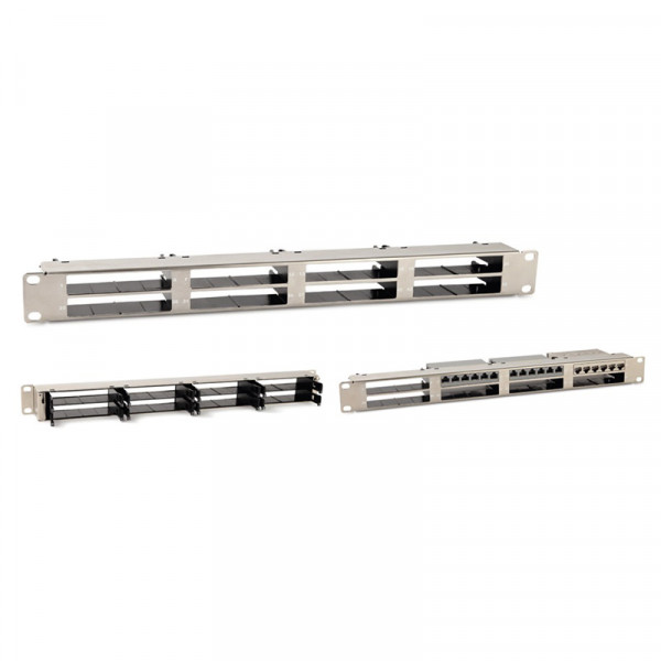Коммутационная патч-панель наборная Hyperline PPTR-19, 1HU, портов: 96 SC-LC  невыдвижная, прямая, цвет: металл, 4 слотов