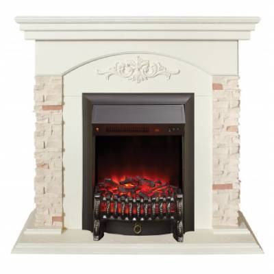 Электрокамин с классическим очагом 2D Real-Flame Neapolis STD/EUG WT (WT- F612) с очагом Fobos/Majestic