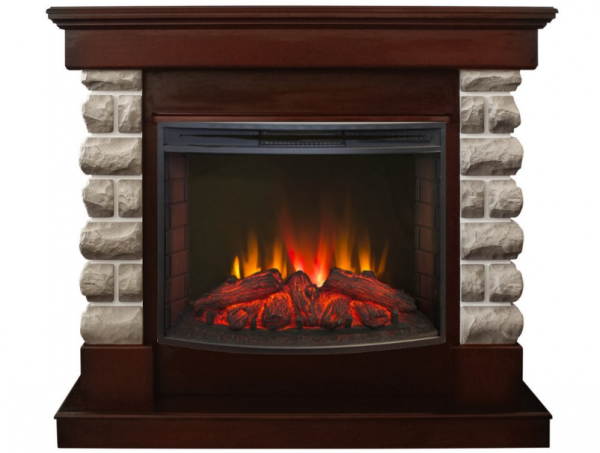 Электрокамин с широким очагом 2D Real-Flame Arizona 25,5 с очагом Evrika 25,5 LED