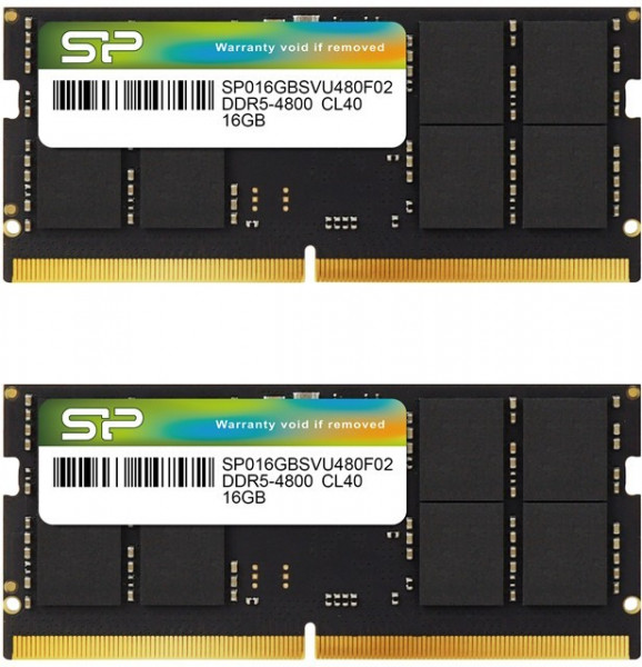 Оперативная память 32Gb DDR5 4800MHz Silicon Power SO-DIMM (SP032GBSVU480F22) (2x16Gb KIT)