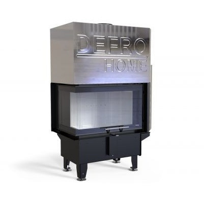 Угловая левая дровяная топка DEFRO HOME RIVA SM BL G SHORT, угловое стекло слева, с водяным контуром, гильотина