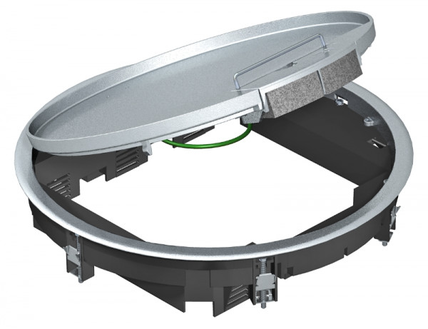 Люк напольный BETTERMANN GESR9, сталь листовая, с ручкой, 71х323 мм (ВхШ), модулей: 12, универсальный, цвет: серый