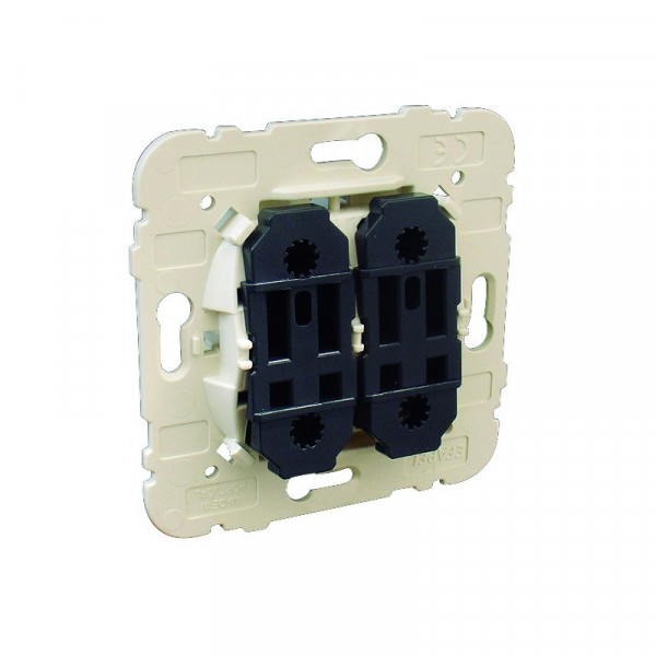 Выключатель Efapel MEC21, двухклавишный, с подсветкой, 10АX (21066)