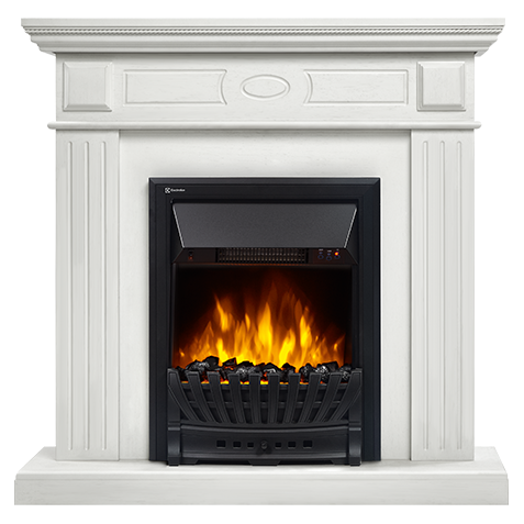 Электрокамин с классическим очагом 2D Electrolux EFP/P-1020LS с порталом Firelight Bianco Classic белый
