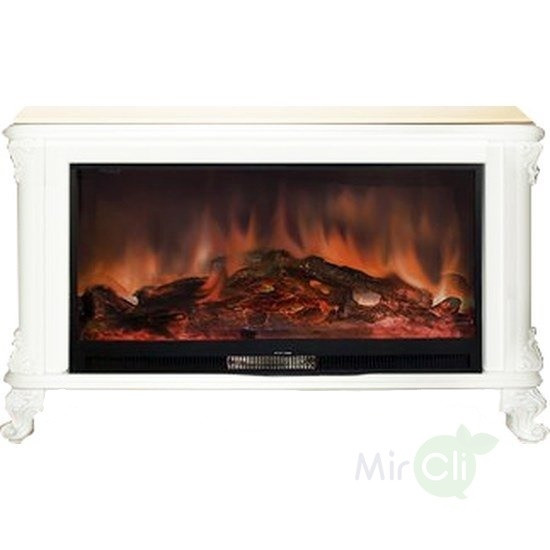Электрокамин с широким очагом 2D Glenrich Версаль (Premier S86) Мрамор белый