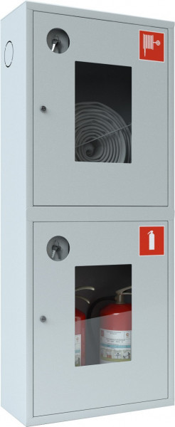 Шкаф пожарный навесной со стеклом белый Ш-ПК-О-003 «Т» НОБ (ПК-320НОБ)