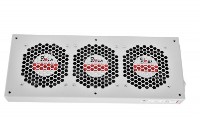 Вентиляторный модуль Rem R-FAN, 230V, 45х432х195 мм (ВхШхГ), вентиляторов: 3, 130 дБ, поток: 450 м3/ч, для шкафов ШТК, ШРН, ШТВ, цвет: серый, (с колодкой)