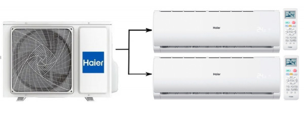 Мульти сплит система на 2 комнаты Haier 2U40S2SM1FA/AS07TS6HRA-M/AS09TS6HRA-M