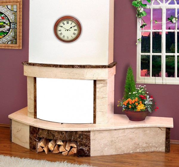 Угловая правая облицовка MadeIra Dominica Giallo, Emperador М с700