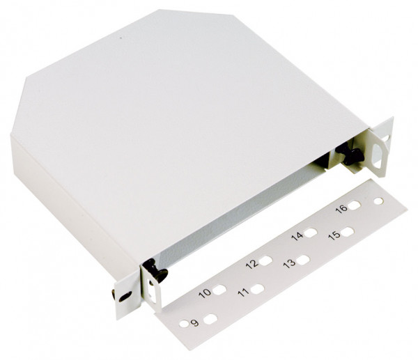 Бокс оптический ЦМО БОН, портов: 8, LC, ST, до 16 хОВ, 1U, 44х223х254 мм (ВхШхГ), цвет: серый, для 10" оборудования, (БОН-М-10)